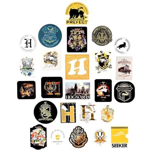 Conquest Journals Harry Potter Hufflepuff Hogwarts House Sticker Set, 5 Hologram Stickers, Waterproof, UV & Scratch-Resistant, Decals for Laptops, Water Bottles & More, Officially Licensed (60-Count) - Image 3