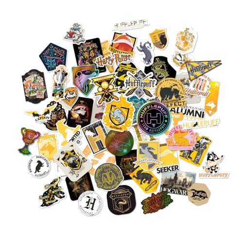 Conquest Journals Harry Potter Hufflepuff Hogwarts House Sticker Set, 5 Hologram Stickers, Waterproof, UV & Scratch-Resistant, Decals for Laptops, Water Bottles & More, Officially Licensed (60-Count) - Image 2
