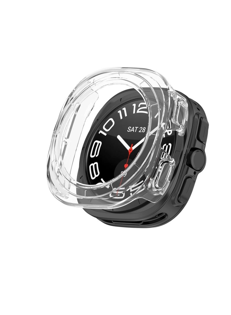 Case Compatible with Samsung Galaxy Watch 7 Ultra Case Soft TPU Protective Bumper Face Cover for Galaxy Watch 7 Accessories (Clear) - Image 3