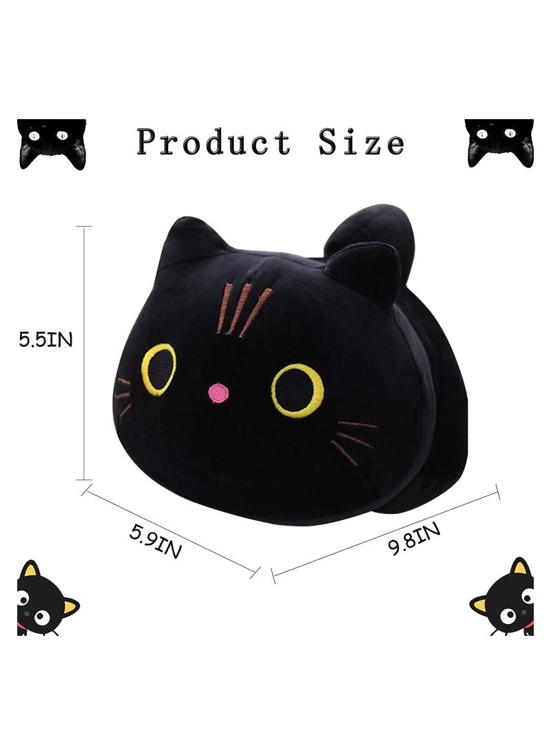 10Inch Black Cat Plush Pillow Cat Stuffed Animal Plushies Cute Kitten Toys Sleeping Hugging Pillow Soft Cushion for Girls Kids Women 1PC  - Image 5