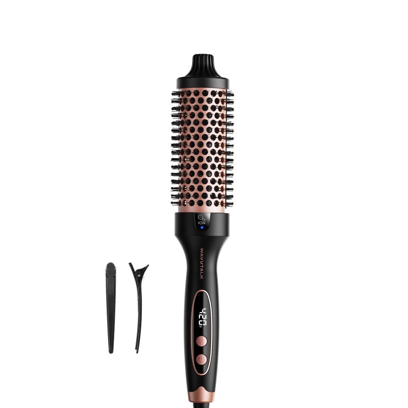 Wavytalk Blowout Boost Thermal Brush, 1.5 inch Heated Round Brush Curling Iron for Blowout Look, Dual Voltage, Ceramic Tourmaline, Ionic Technology, 5 Temperature Settings - Image 1