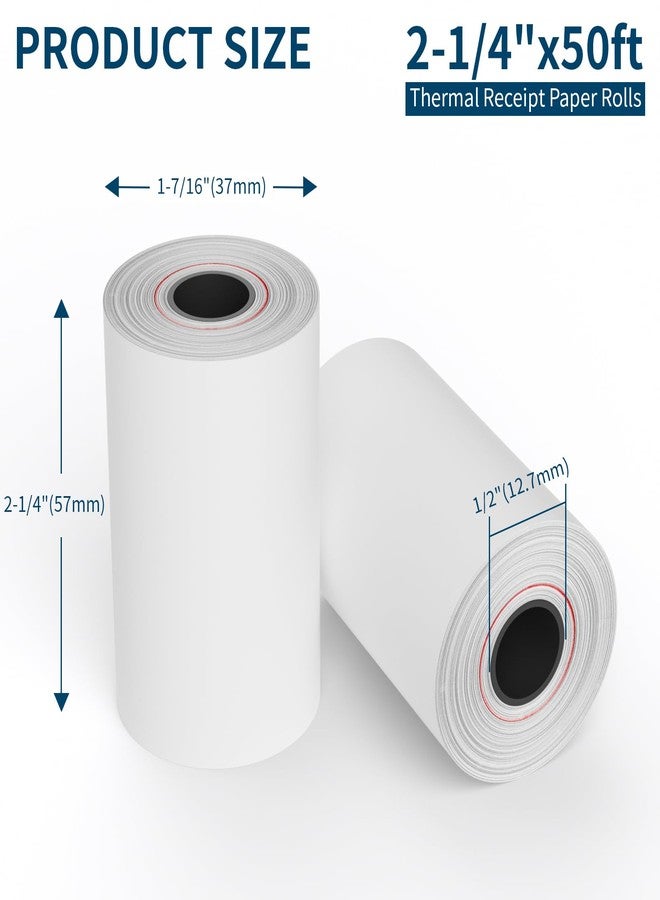 NefLaca Thermal Receipt Paper, 2 1/4" x 50' Receipt Cash Register POS Paper (50 Rolls) - Image 2