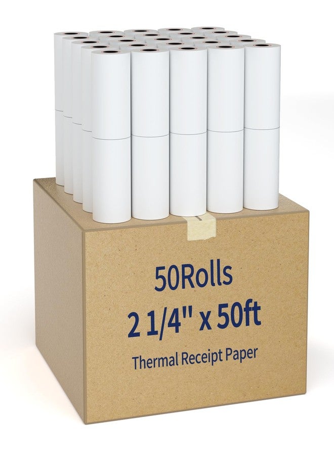 NefLaca Thermal Receipt Paper, 2 1/4" x 50' Receipt Cash Register POS Paper (50 Rolls) - Image 1