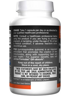 jarrow formulas Pqq 20 Mg 30 Capsules Promotes Mitochondrial Biogenesis Supports Heart & Brain Health 30 Servings  - Image 3