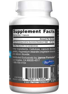 jarrow formulas Pqq 20 Mg 30 Capsules Promotes Mitochondrial Biogenesis Supports Heart & Brain Health 30 Servings  - Image 4