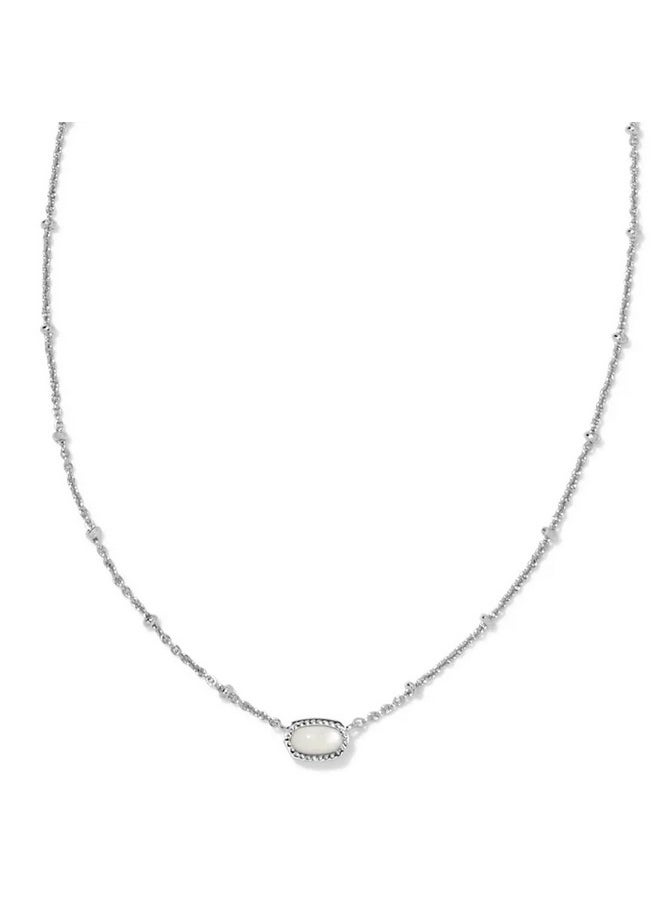 Kendra Scott Kendra Scott Mini Elisa Rhodium-Plated Satellite Short Pendant Necklace in Ivory Mother Of Pearl, Fashion Jewelry for Women  - Image 1