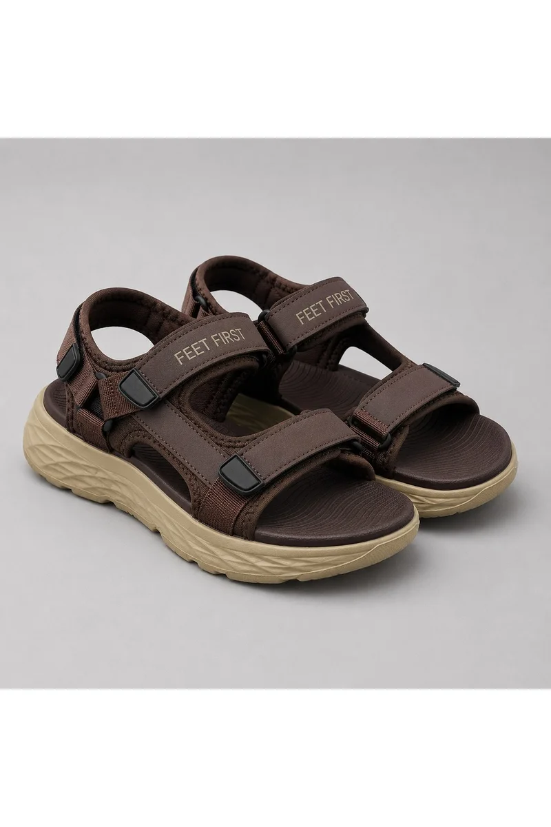Feet First Men’s Sports Sandals with Adjustable Velcro Straps – Lightweight Comfort Outdoor Walking Sandals