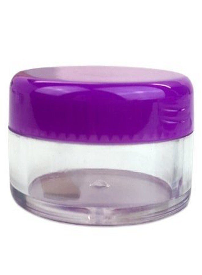 Beauticom 15 gram/15ml Empty Clear Small Round Travel Container Jars with Lids for Make Up Powders, Eyeshadow Pigments, Lotions, Creams, Lip Balm, Lip Gloss, Samples (24 Pieces, Purple Lid) - Image 3