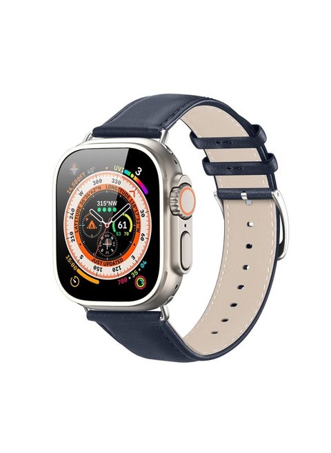 Replacement Strap For Apple Watch 5 40mm DUX DUCIS YS Series Genuine Leather Watch Band Blue