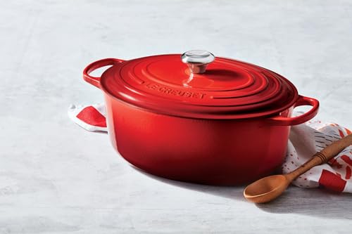 Le Creuset Enameled Cast Iron Signature Oval Dutch Oven, 6.75 qt., Cerise - Image 2
