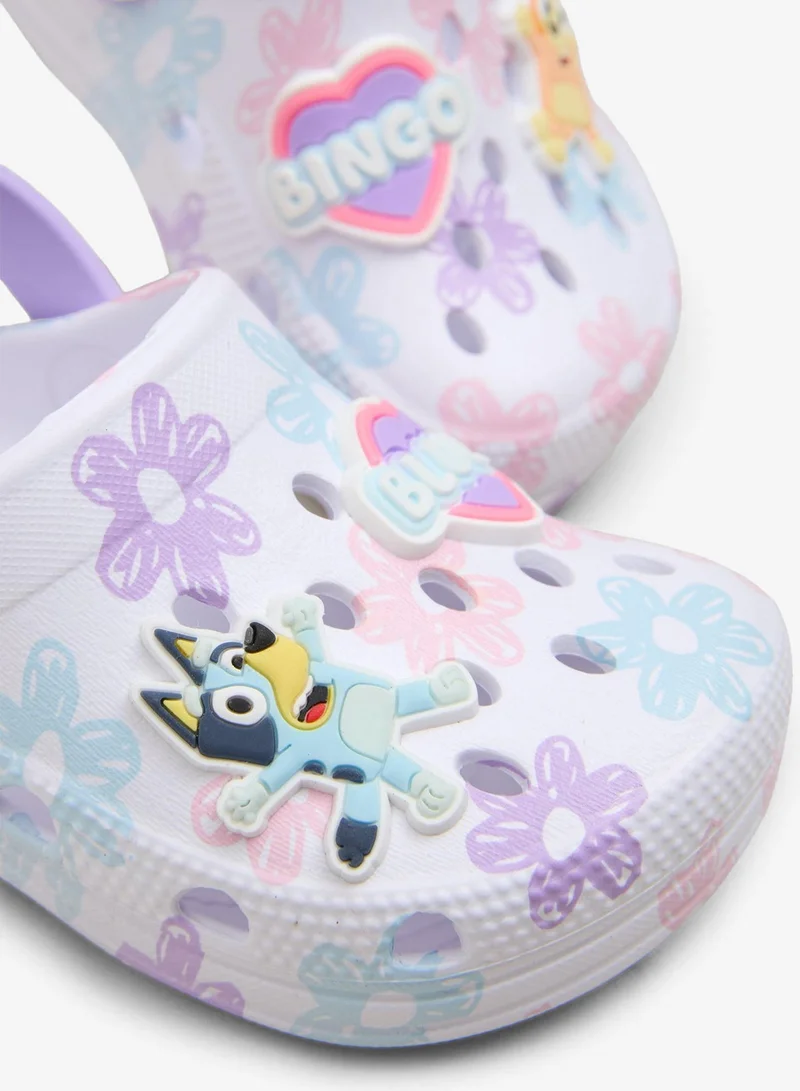 Matalan Bluey Girls Lilac Badge Clogs