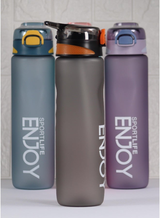 Toshionics زجاجة ماء بسعة 1000 مل مقاومة للتسرب مع قشة ومقبض – خفيفة الوزن قابلة لإعادة الاستخدام خالية من BPA للياقة البدنية للبالغين والأطفال والرجال والنساء – زجاجة مشروبات بلاستيكية مصقولة بتدرج مع فم واسع وعلامات مستوى الماء بالملليلتر – مثالية للجيم واللياقة البدنية واليوغا والمكتب والمدرسة والسفر والمشي وركوب الدراجات والتخييم والأنشطة الخارجية - Image 3