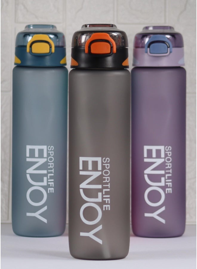 Toshionics زجاجة ماء بسعة 1000 مل مقاومة للتسرب مع قشة ومقبض – خفيفة الوزن قابلة لإعادة الاستخدام خالية من BPA للياقة البدنية للبالغين والأطفال والرجال والنساء – زجاجة مشروبات بلاستيكية مصقولة بتدرج مع فم واسع وعلامات مستوى الماء بالملليلتر – مثالية للجيم واللياقة البدنية واليوغا والمكتب والمدرسة والسفر والمشي وركوب الدراجات والتخييم والأنشطة الخارجية - Image 2