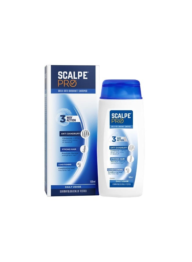 Scalpe Pro Daily Anti-Dandruff Shampoo | Removes Dandruff from Source | Prevents Itching & Irritation | Scalpe Science | Climbazole Formulation | Dermatologically Tested | For Women & Men | 100ml - Image 1
