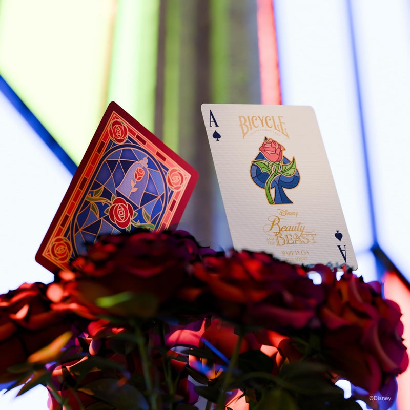 Bicycle Disney Beauty and the Beast Playing Cards â€“ Premium Belle & Beast Deck, Enchanted Rose Collectible Cards for Classic Games, Magical Disney Gift for Kids & Adults - Image 2