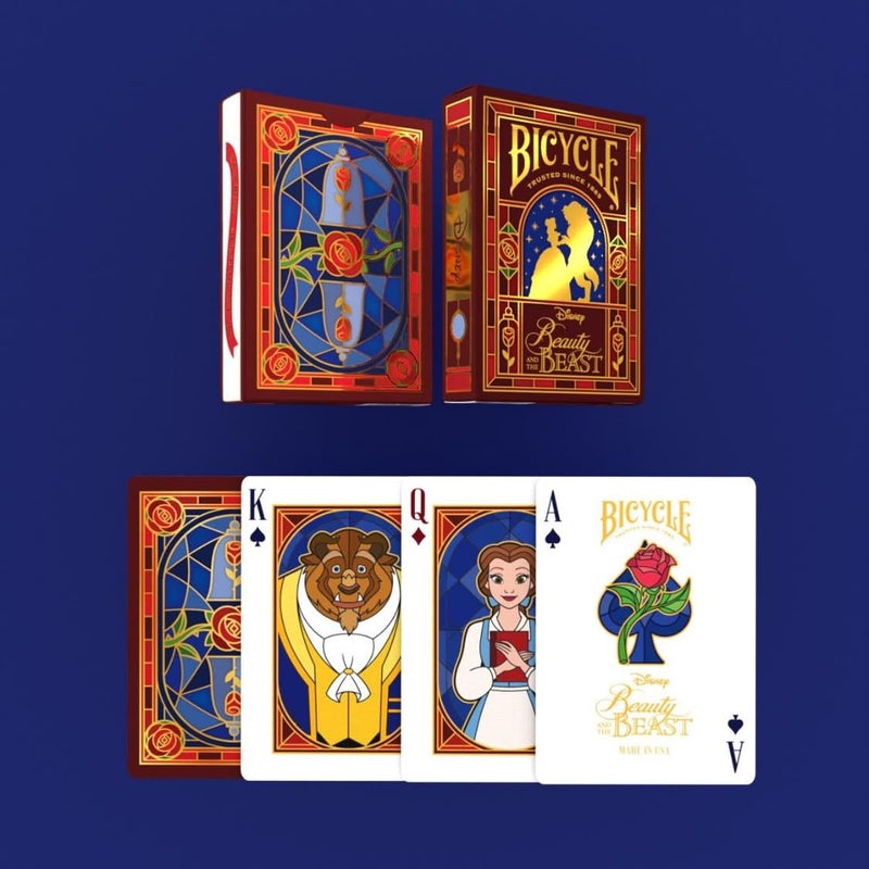 Bicycle Disney Beauty and the Beast Playing Cards â€“ Premium Belle & Beast Deck, Enchanted Rose Collectible Cards for Classic Games, Magical Disney Gift for Kids & Adults - Image 5