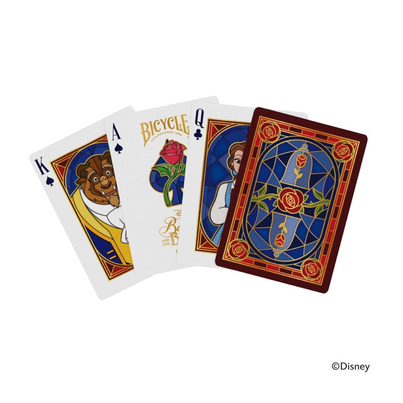 Bicycle Disney Beauty and the Beast Playing Cards â€“ Premium Belle & Beast Deck, Enchanted Rose Collectible Cards for Classic Games, Magical Disney Gift for Kids & Adults - Image 4