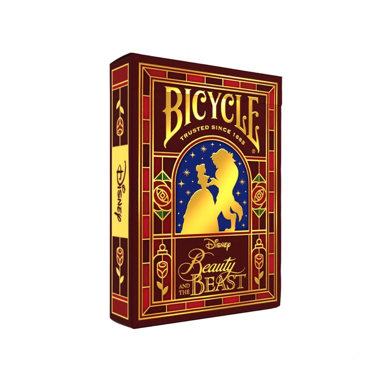 Bicycle Disney Beauty and the Beast Playing Cards â€“ Premium Belle & Beast Deck, Enchanted Rose Collectible Cards for Classic Games, Magical Disney Gift for Kids & Adults - Image 1