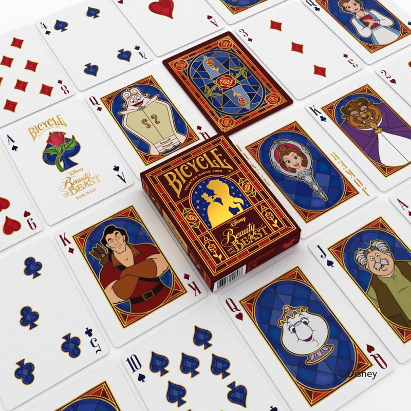 Bicycle Disney Beauty and the Beast Playing Cards â€“ Premium Belle & Beast Deck, Enchanted Rose Collectible Cards for Classic Games, Magical Disney Gift for Kids & Adults - Image 3
