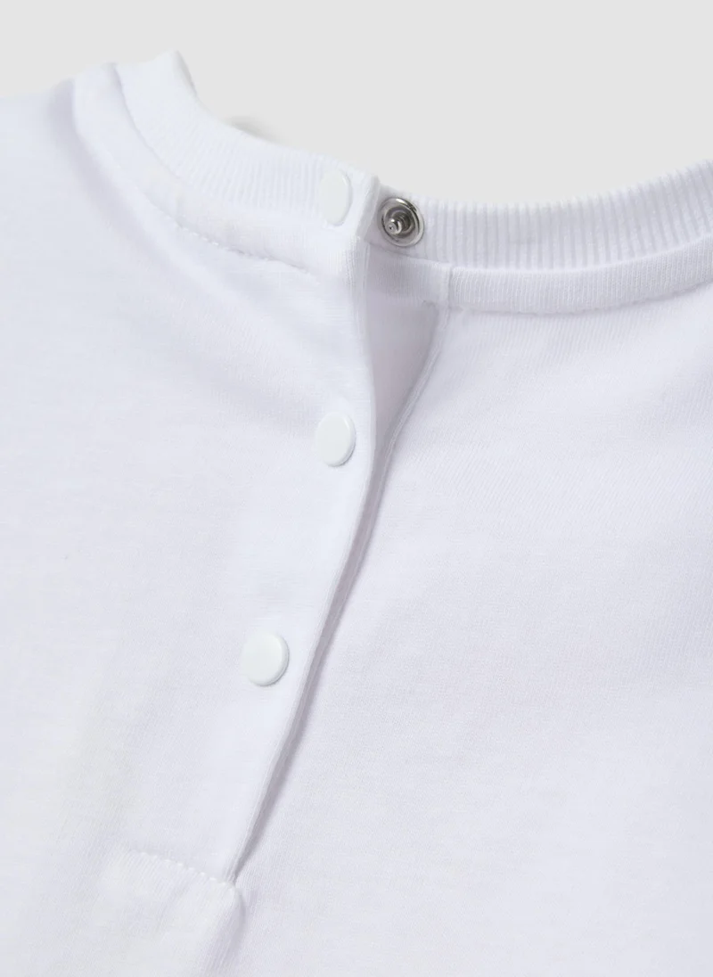 Ovs  OVS Girlsâ€™ White Pure Cotton Regular-Fit T-Shirt With Embroidery And Bow for Women | Best Price UAE