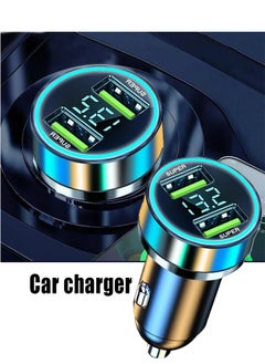 Generic Universal Magsafe Compatible Smart Car Charger with Dual USB Ports, LED Voltage Display, 18 Process CNC Aluminum Alloy, 5-Level Circuit Protection for iPhone, Tablets, and More  - Image 1