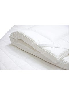 Hotel Linen Klub Hotel Linen Klub Single Mattress Topper 233TC 100% Cotton Fabric with Piping and 4 Sides Elastic Bands 500GSM Soft Firm Extra Thick Fiber Sheet Filling, White, 100 x 200 cm  - Image 1