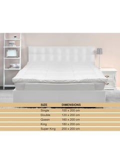 Hotel Linen Klub Hotel Linen Klub Single Mattress Topper 233TC 100% Cotton Fabric with Piping and 4 Sides Elastic Bands 500GSM Soft Firm Extra Thick Fiber Sheet Filling, White, 100 x 200 cm  - Image 5