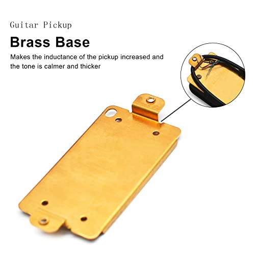 SAPHUE Electric Guitar Humbucker Dual Rail Guitar Bridge Pickup with 57mm Steel Pole Black - Image 4