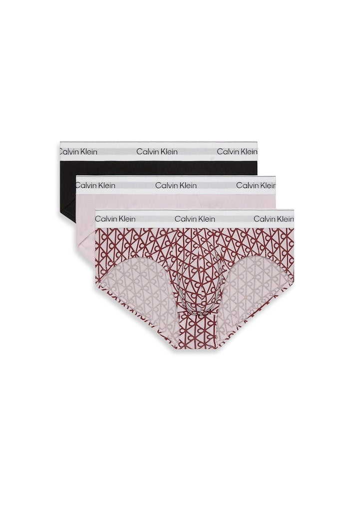 كالفن كلاين مجموعة سراويل داخلية هيب من 3 قطع قطن مطاطي أيقوني - Image 1