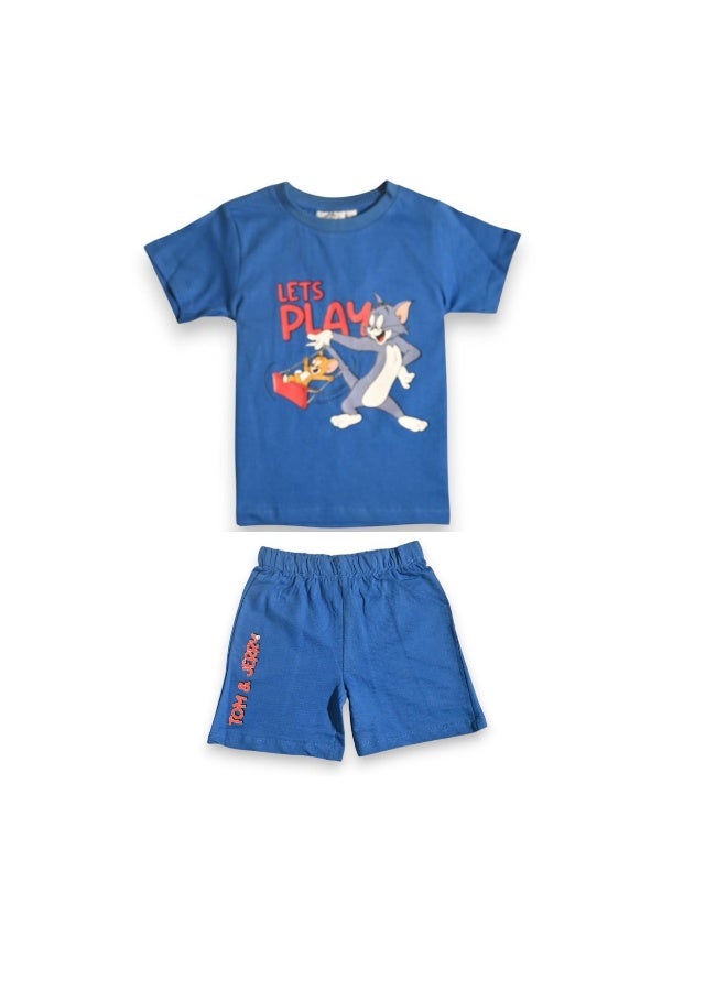 توم آند جيري طقم تيشيرت وشورت للأولاد من توم وجيري - Image 1