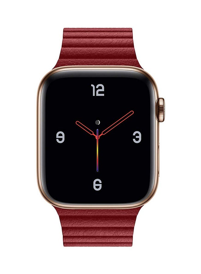 NIBEMINENT Leather Magnetic Loop Bracelet Strap Band For Apple Watch Series 4/ 3/ 2/ 1 40millimeter Red  - Image 2