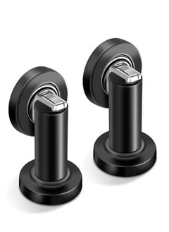 Generic Magnetic Door Stopper, Heavy Duty Stainless Steel Door Holder, Easy to Install Modern Wall/Ground Mount Door Catch for Bottom Door Security, Black, 2 Pack  - Image 1