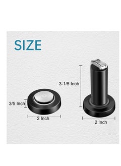 Generic Magnetic Door Stopper, Heavy Duty Stainless Steel Door Holder, Easy to Install Modern Wall/Ground Mount Door Catch for Bottom Door Security, Black, 2 Pack  - Image 4