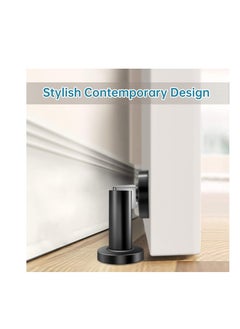 Generic Magnetic Door Stopper, Heavy Duty Stainless Steel Door Holder, Easy to Install Modern Wall/Ground Mount Door Catch for Bottom Door Security, Black, 2 Pack  - Image 5