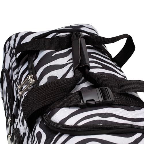 Rockland Rolling Duffel Bag, Zebra, 22" - Image 3