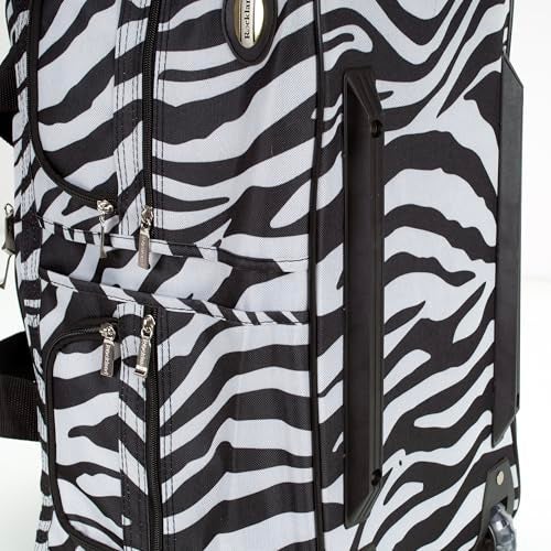 Rockland Rolling Duffel Bag, Zebra, 22" - Image 5