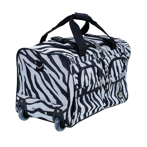 Rockland Rolling Duffel Bag, Zebra, 22" - Image 2