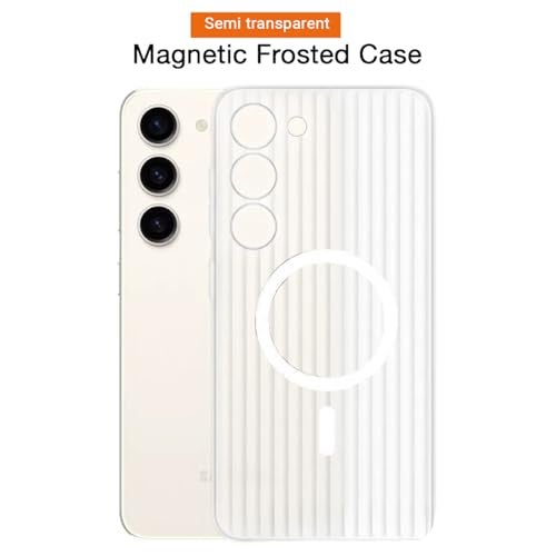 Kapa Matte Magnetic Wave Grip Back Cover for Samsung Galaxy S25 | [MagSafe Compatible] Wireless Charging, Slim, Metal Buttons Frosted Back Case (White) - Image 4