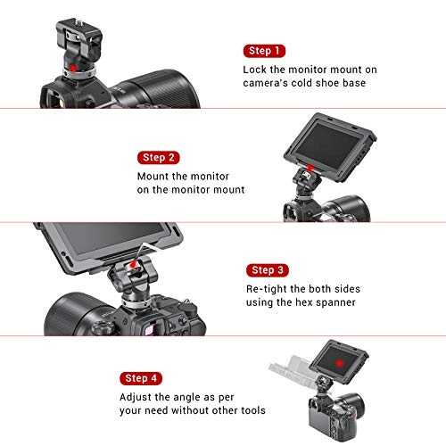 SMALLRIG Field Monitor Holder Mount with Cold Shoe for 5 inch and 7 inch Monitor, Swivel and Tilt - BSE2346 - Image 5