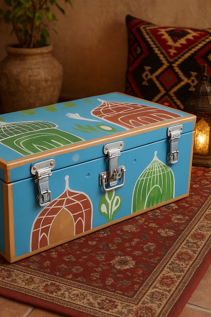 بلوط صندوق تراثي كبيربتصميم يدوي فريد يعكس سحر التراث العربي - Image 2