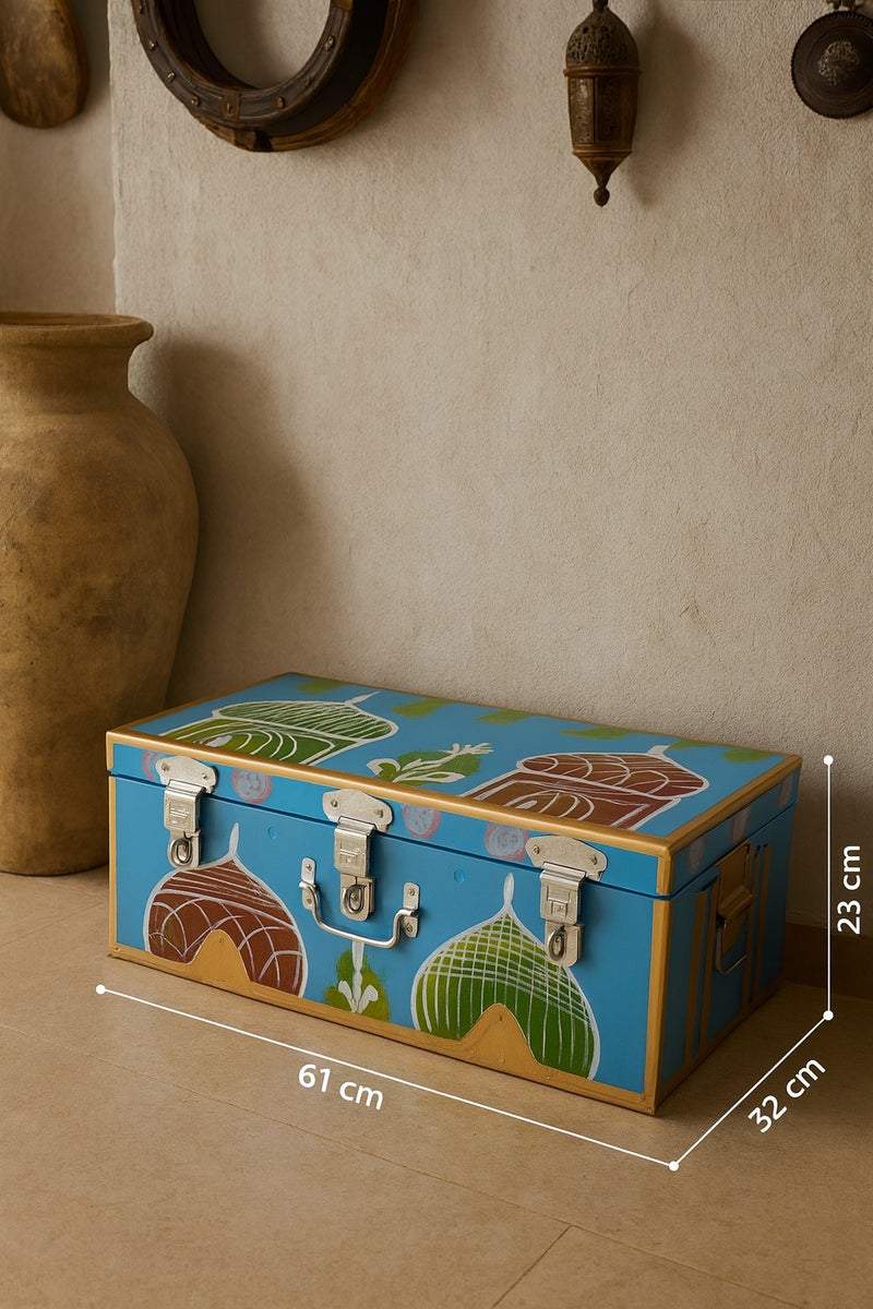 بلوط صندوق تراثي كبيربتصميم يدوي فريد يعكس سحر التراث العربي - Image 1