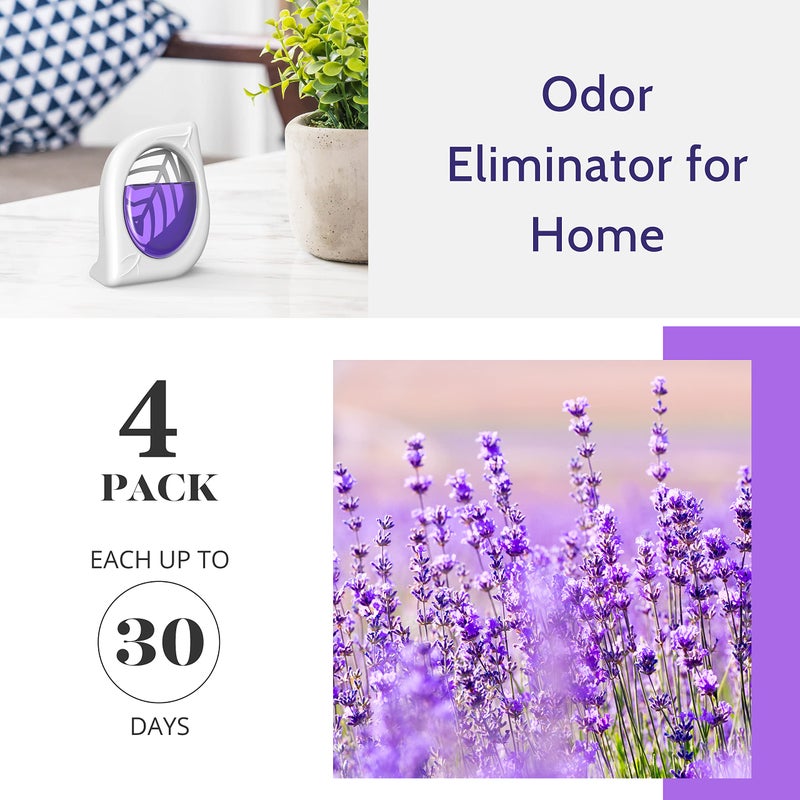 Clean-n-Fresh Air Freshener for Home, 4 Pack, Lavender, Odor Eliminator for Small Area Closets Bathroom Pets Strong Odor, Up to 120 Days - Image 3
