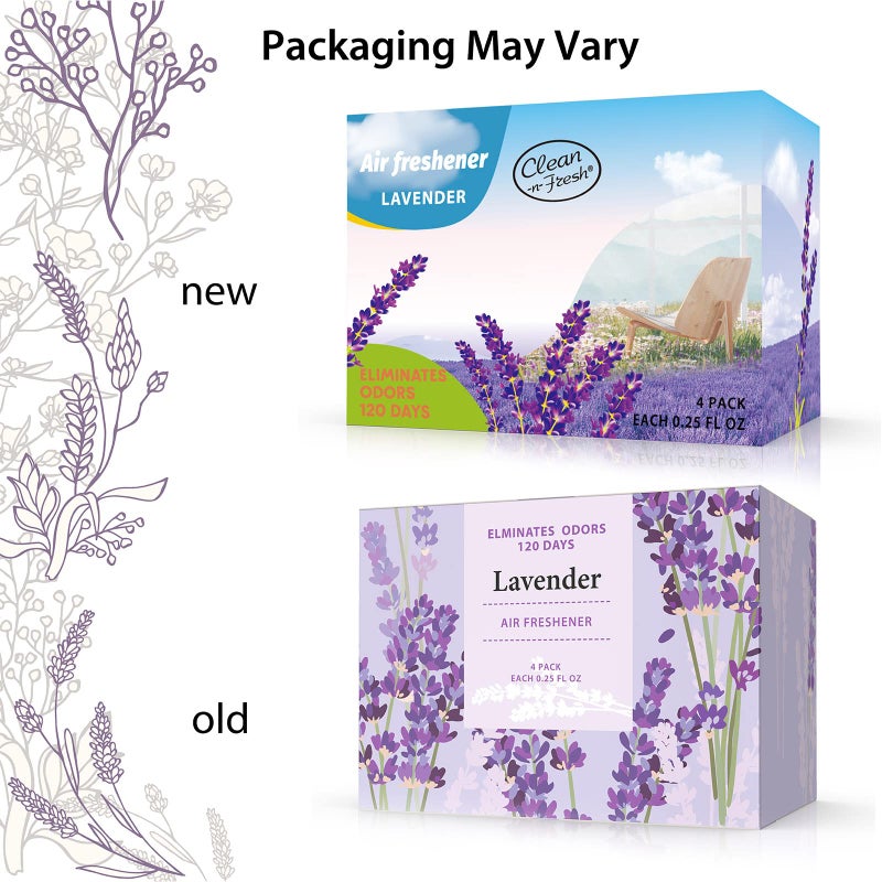 Clean-n-Fresh Air Freshener for Home, 4 Pack, Lavender, Odor Eliminator for Small Area Closets Bathroom Pets Strong Odor, Up to 120 Days - Image 5
