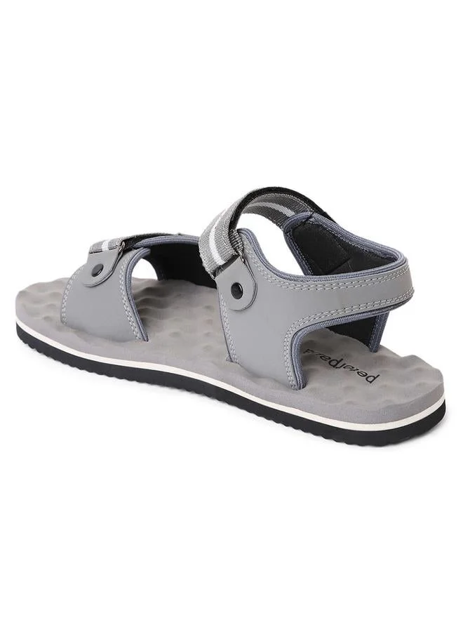 Take Two Men Grey Velcro Strap Sandals