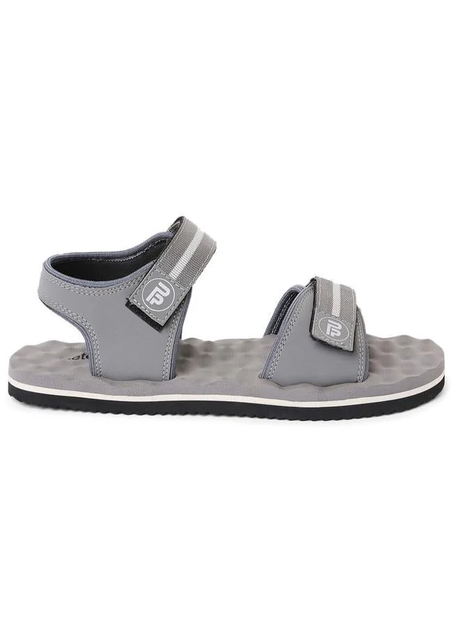 Take Two Men Grey Velcro Strap Sandals By Peterpapa