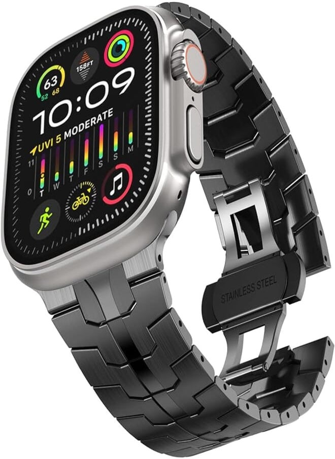 Kades - KADES Compatible with Apple Watch Strap, Men's Women's Stainless Steel Link Bracelet for iWatch Ultra 2/Ultra Series 9 8 7 SE Series 6 5 4 3 2 1 49 mm 45 mm 44 mm 42 mm - Image 1