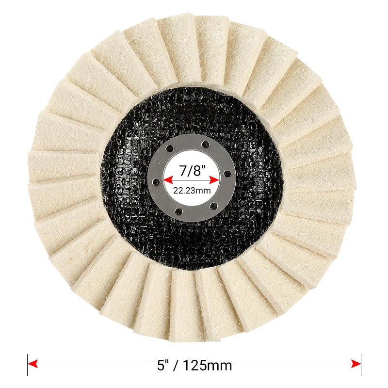 LOZLIN 3PCS 5Inch Stone Polishing Wheels - Wool Buffing Discs for Stainless Steel, Aluminum & Metal - Angle Grinder Attachment for Surface Finishing & Restoration - Image 2