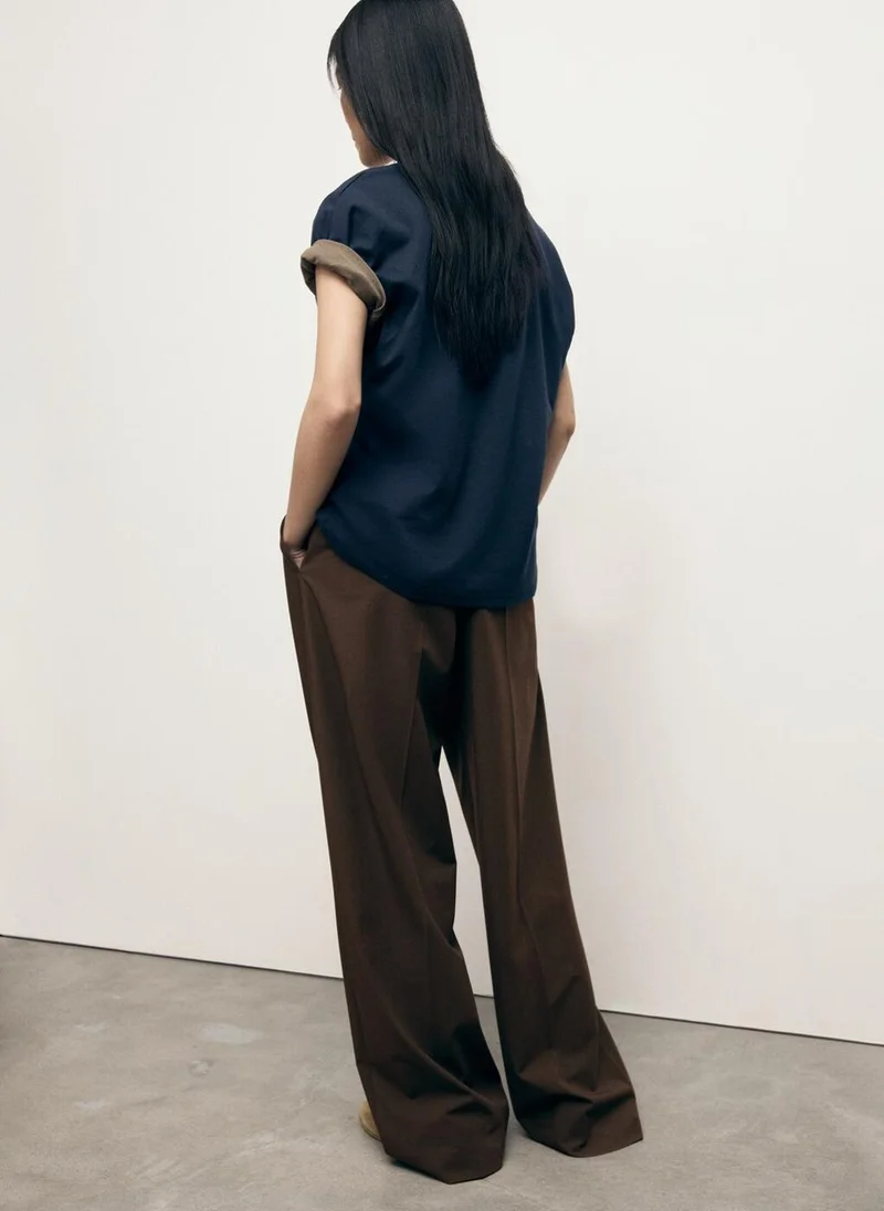 مانجو Low-rise wide-leg trousers