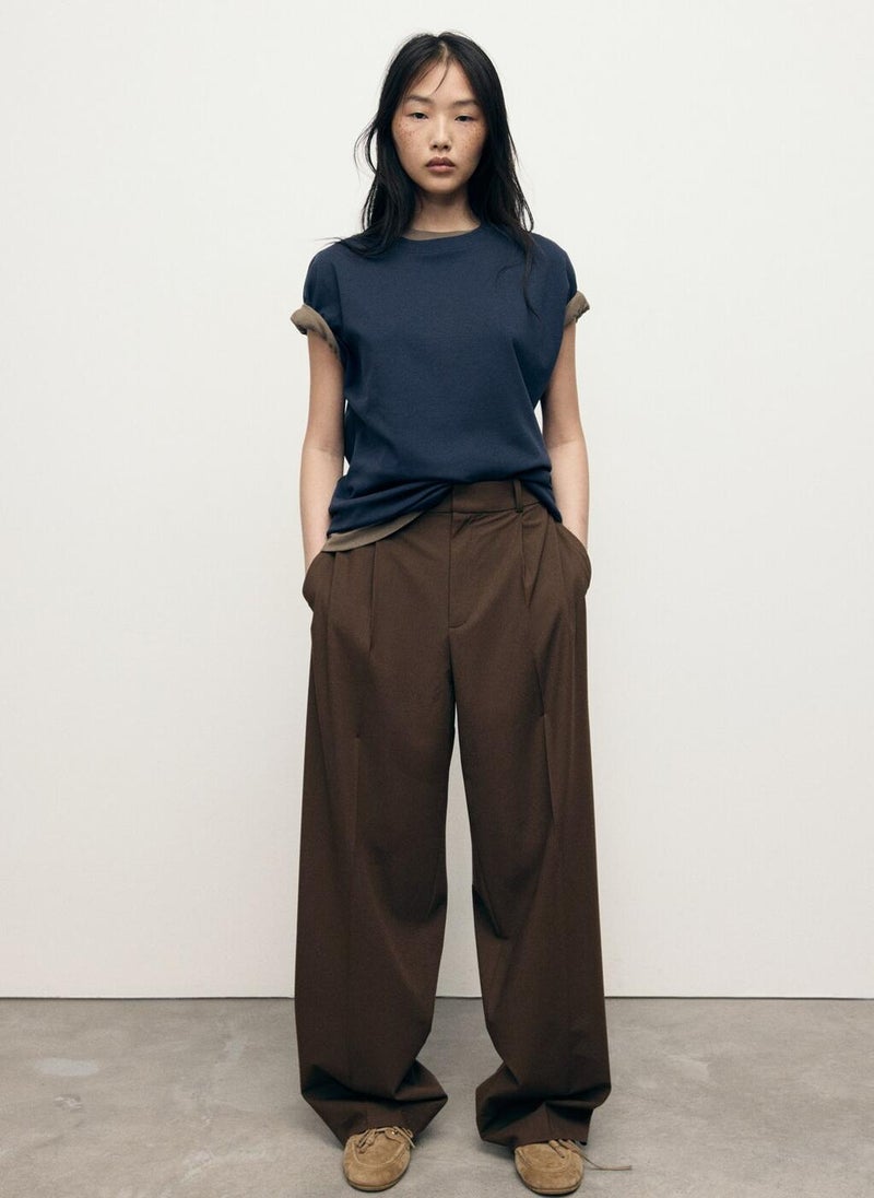 MANGO Low-rise wide-leg trousers - Image 4