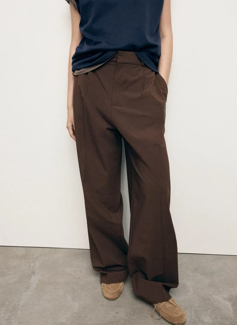 مانجو Low-rise wide-leg trousers